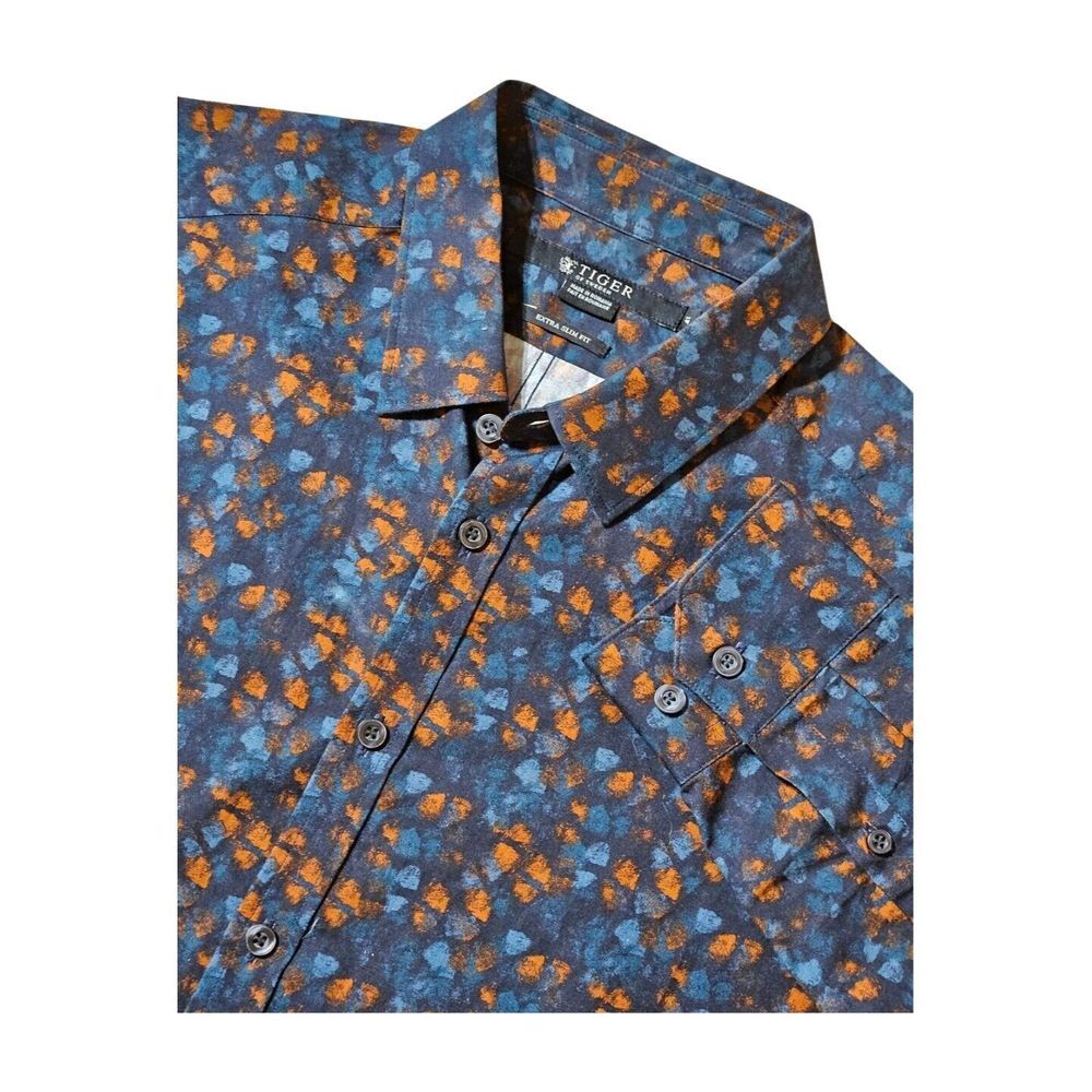 Tiger‎ Of Sweden Long Sleeve Button Up Shirt Denzel Abstract Print Men's 41 (M)